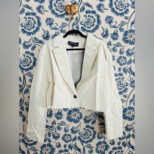 NWOT White Birch Black Label Creamy White Faux Leather Crop Jacket 2X